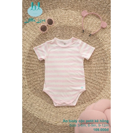 Lil little love - Áo liền quần, body suit vải petit cho bé trai bé gái 5-10kg