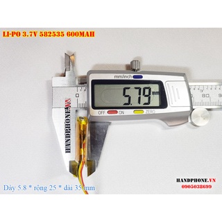 Pin Li-Po 3.7V 600mAh 582535 (Li-Polymer) 3 dây (3 Pin) cho Camera Hành Trình, Giám Sát, loa Bluetooth, định vị GPS