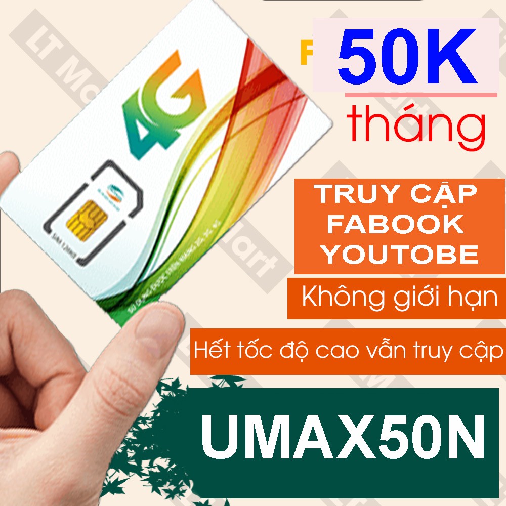 Sim 4g viettel umax50n không giới hạn lưu lượng data , sim viettel 4g chỉ 50k 1 tháng