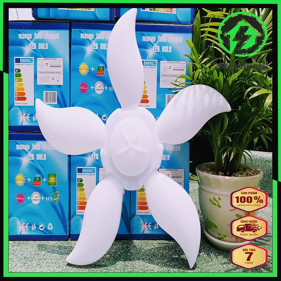 Bóng đèn LED cánh quạt xếp ánh sáng trắng - 45W / 75W siêu sáng
