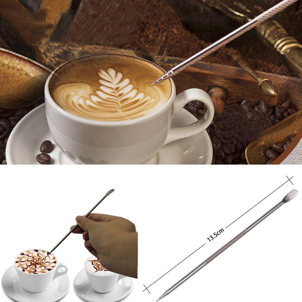Bút Trang Trí Cà Phê Latte Bằng Thép Không Gỉ Thời Trang
