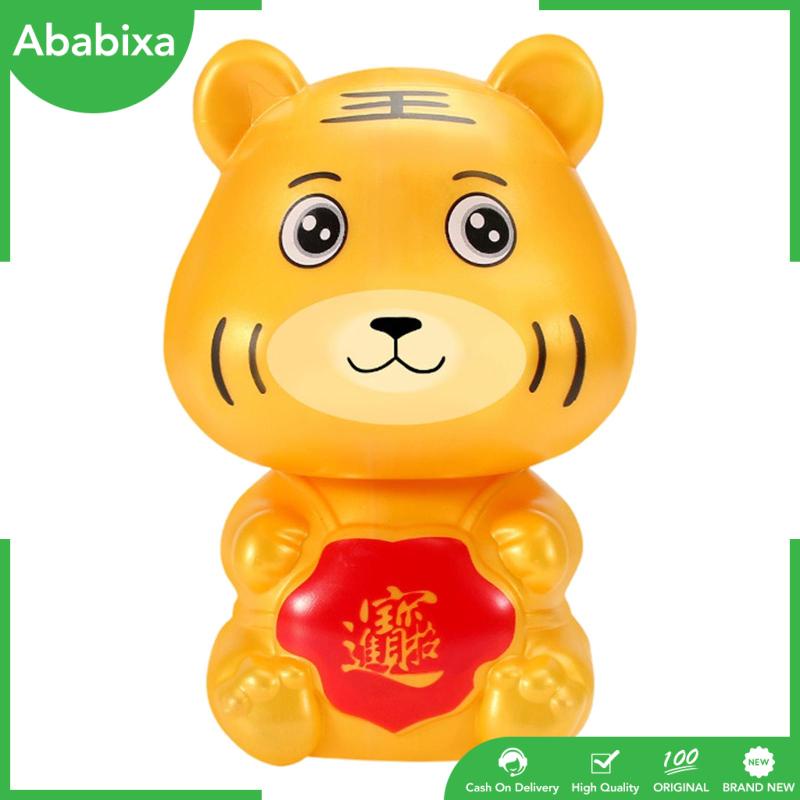 [Ababixa] Ống Heo Tiết Kiệm Tiền Xu Hình Hổ Bằng Nhựa Để Bàn Giường Ngủ