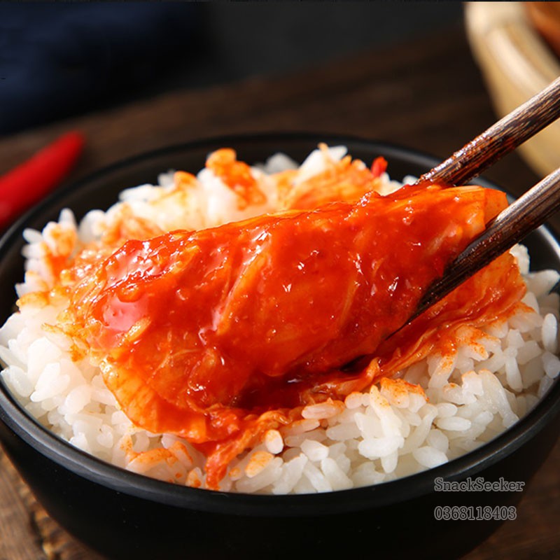 [FREESHIP EXTRA]  Kim Chi Cải Thảo Hàn Quốc Chuẩn vị chua cay túi lớn 458gr - Đồ ăn vặt Snackseeker