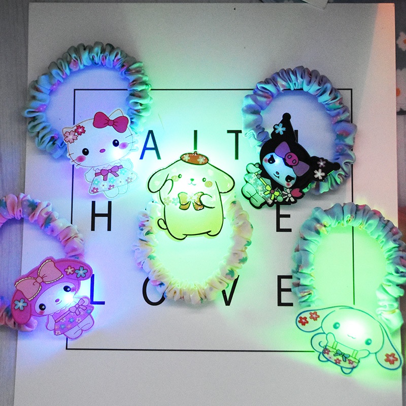 Dây Cột Tóc Sanrio Dạ Quang Dễ Thương Cho Bé Gái