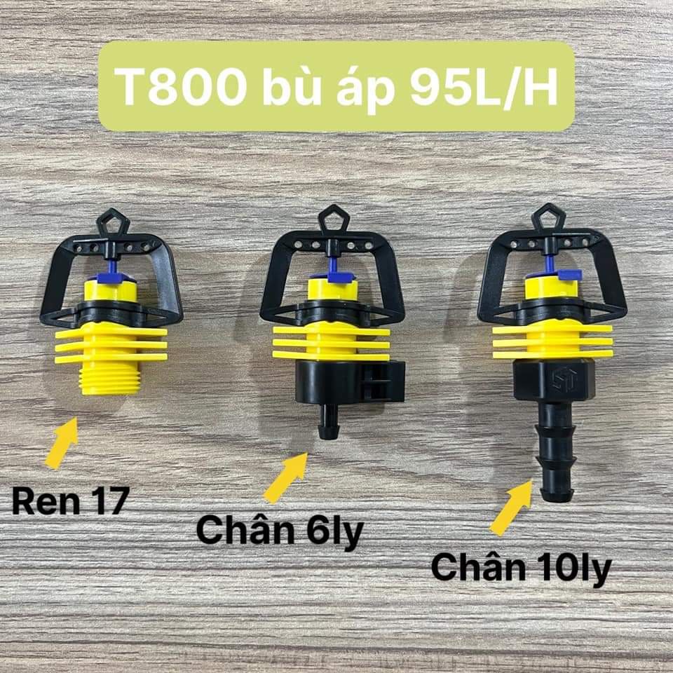 Béc tưới Bù Áp T800 Plus- Chuyên tưới địa hình dốc, Bán kính tuỳ chỉnh