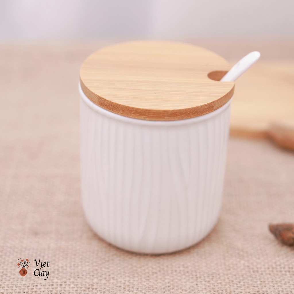 Set Lọ Đựng Gia Vị Có Thìa Thông Minh| Bộ Hũ Đựng Gia Vị Bằng Sứ Kèm Muỗng
