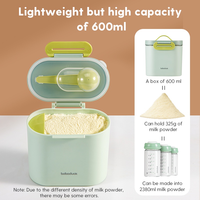 Hộp đựng sữa bột Boboduck đóng kín 400ml/ 600ml tiện lợi dành cho bé