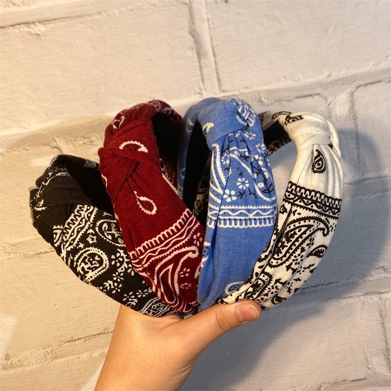 Băng Đô Vải Dệt Kim Thắt Nút Họa Tiết Hoa Kiểu Dân Tộc Retro Mới Cho Nữ