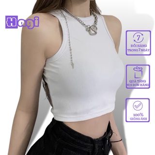 Áo croptop nữ ôm body kiểu balo Hagi 100% COTTON, Croptop Nữ trơn ba lỗ cổ tròn, Áo thun ba lỗ nữ dáng croptop