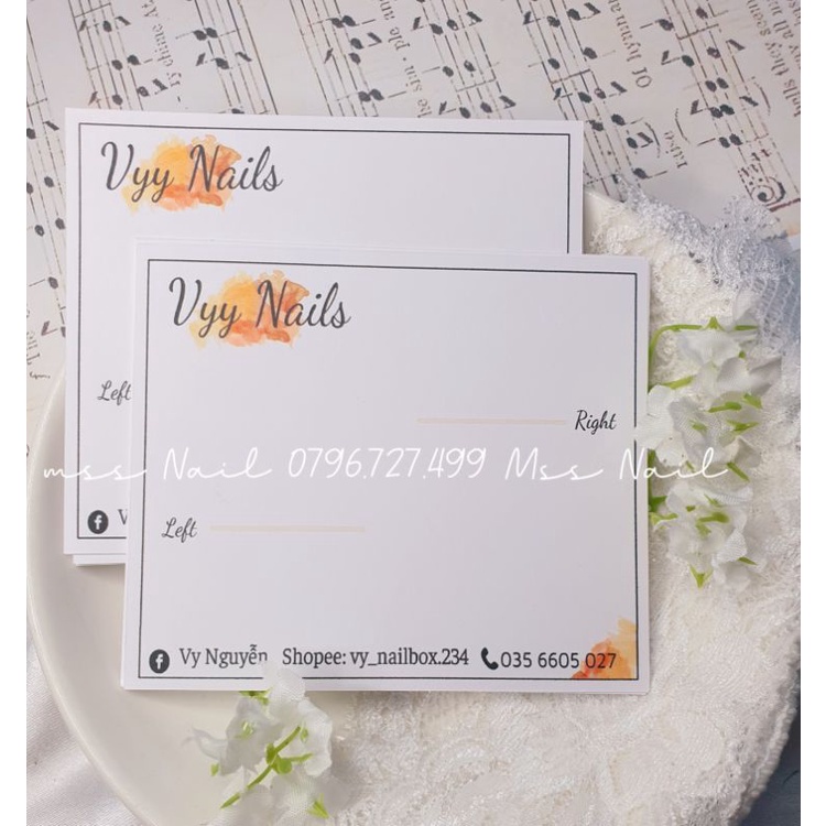 Thẻ nail, thẻ nail box , bìa nail box thiết kế theo yêu cầu