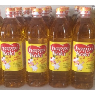 Dầu ăn Happy Koki chai 1 lít
