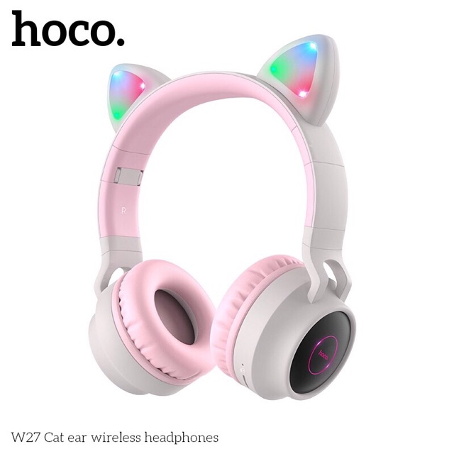 Headphone tai nghe chụp tai bluetooth con mèo chính hãng Hoco W27