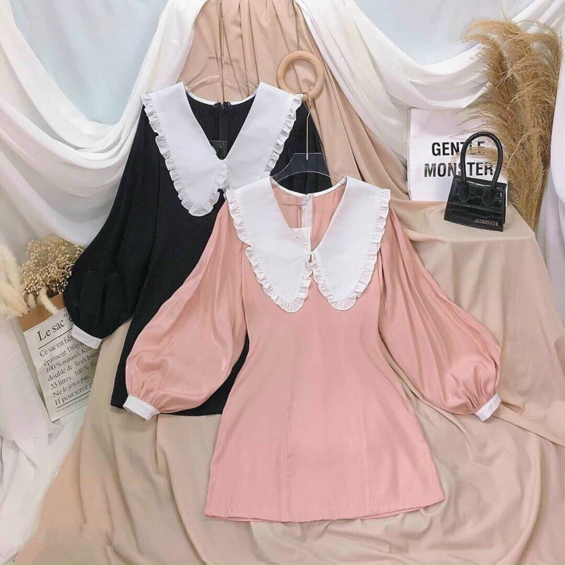 [Mã WAMT1505 giảm 10K đơn 0K] Đầm Tiểu Thư Bèo Trắng Dài Tay Siêu Dễ Thương | BigBuy360 - bigbuy360.vn