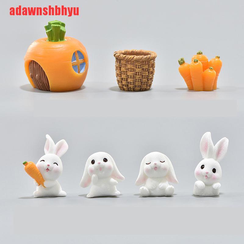 [adawnshbhyu] Tượng Thỏ Mini Bằng Nhựa Resin Thủ Công Trang Trí Vườn Thần Tiên