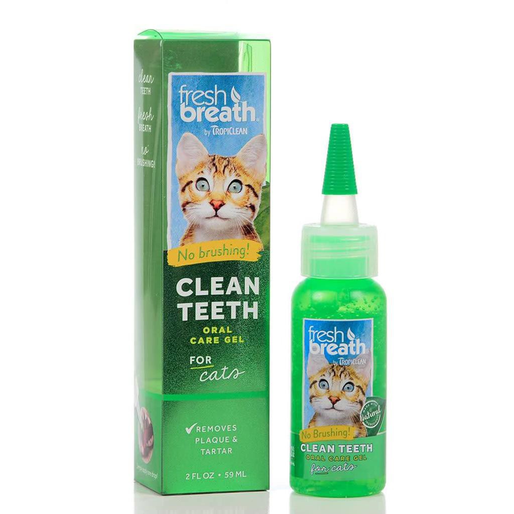 Gel vệ sinh răng miệng cho Mèo TropiClean - làm sạch mảng bám và đánh bay hôi miệng