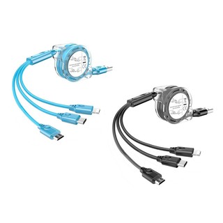 Cáp Sạc 3 Đầu Dây Rút Cuộn Tròn