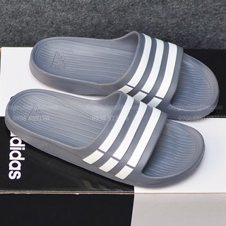 DÉP ADIDAS DURAMO CHÍNH HÃNG MÀU XÁM SỌC TRẮNG