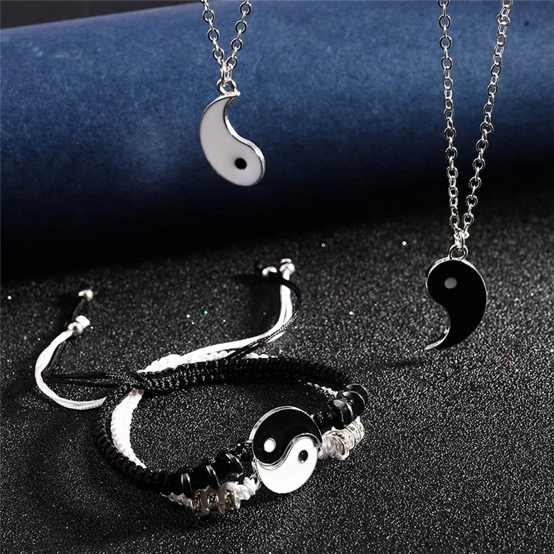 Set 2 Vòng Tay Âm Dương Bện Dây Cho Cặp Đôi