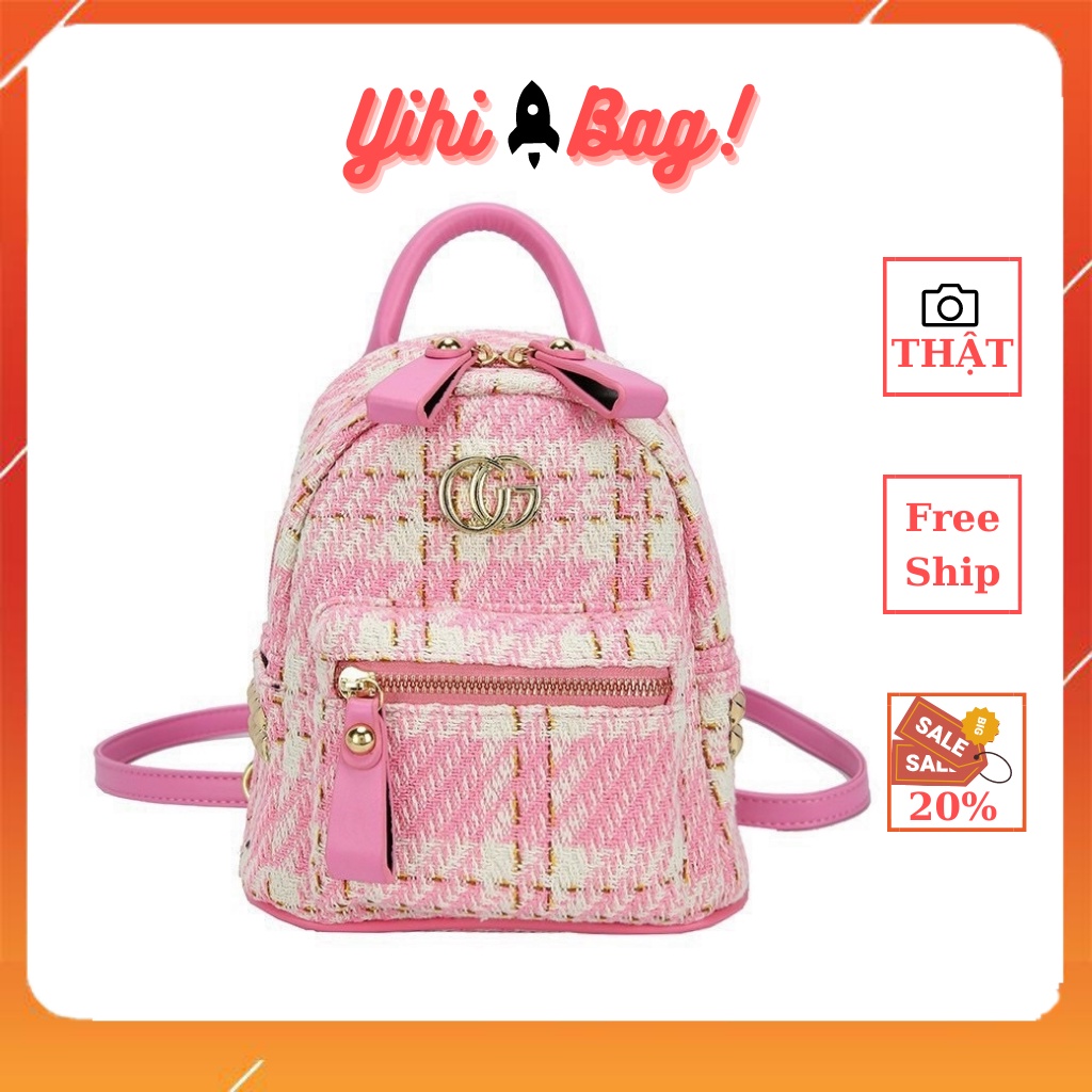 Balo Mini Nữ Đẹp Thời Trang Đi Học Vải Dạ Bền Chắc, Balo Thời Trang Nhỏ Gọn Phong Cách Hàn Quốc