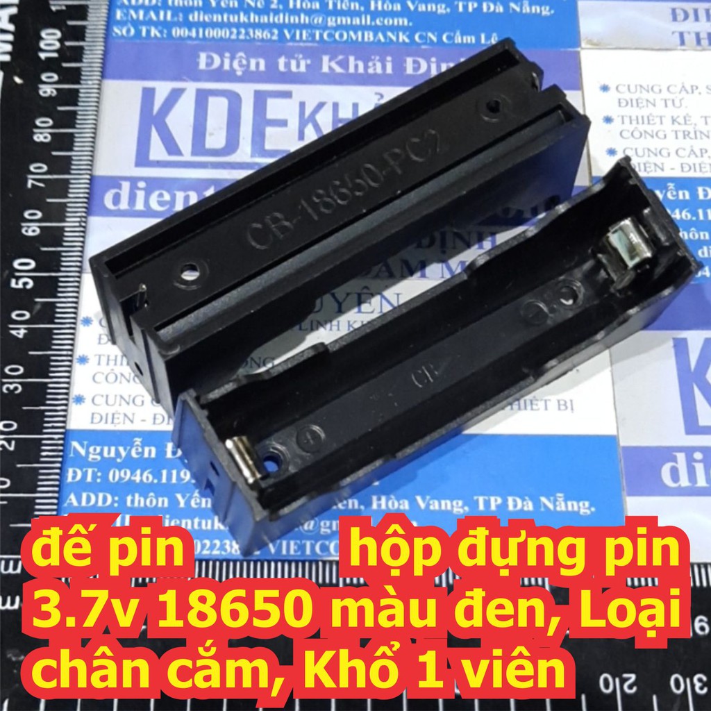 đế pin hộp đựng pin 3.7v 18650 màu đen, Loại chân cắm, Khổ 1 viên ~ 4 viên kde6762