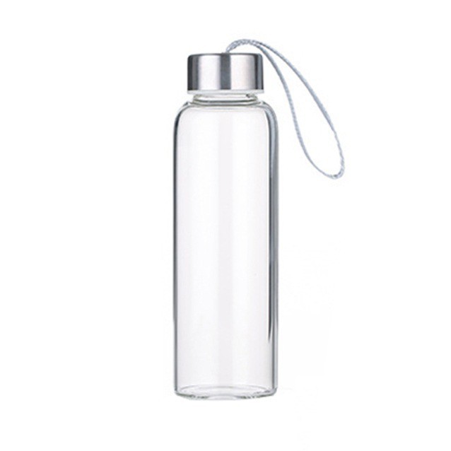 Bình Thủy Tinh Nắp Inox Có Dây Xách Tiện Lợi 300ml