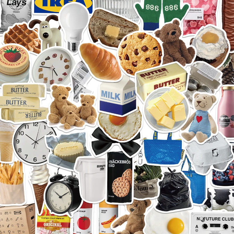 IKEA Bộ 50 Miếng Dán Trang Trí Cho Điện Thoại ipad Chống Thấm Nước Kiểu retro