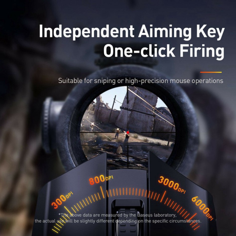 Chuột máy tính Baseus Gamo GM01 thiết kế cao cấp , 9 nút điều khiển 6400 DPI cho laptop, PC và điện thoại