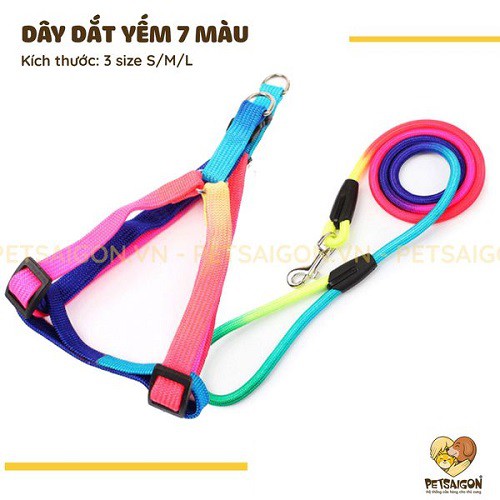 DÂY DẮT YẾM 7 MÀU CHO THÚ CƯNG
