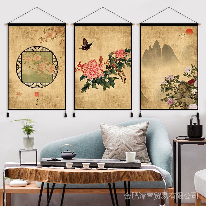 Tranh Vải Treo Tường Phong Cách Trung Hoa Retro Độc Đáo