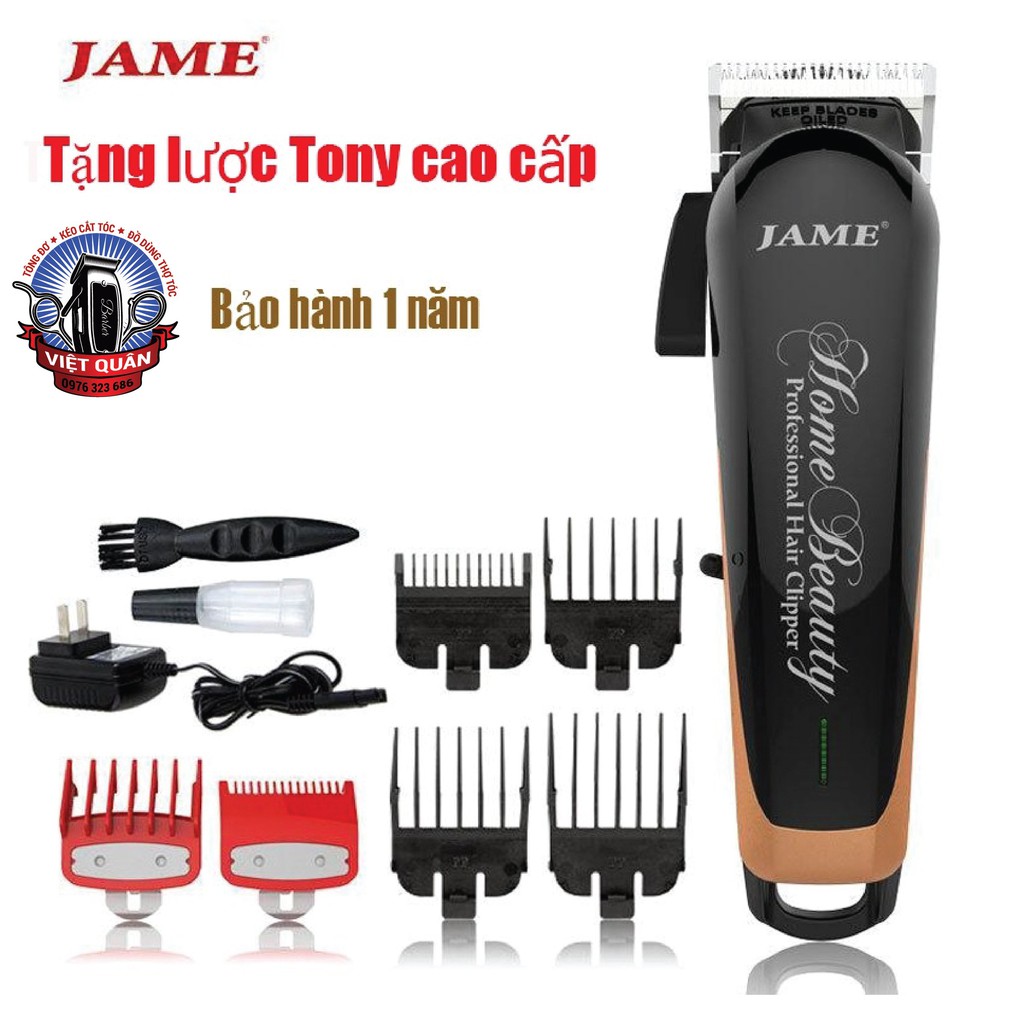 Tông đơ cắt tóc lưỡi kép Jame JM 1070 và POP P36 tặng lược cắt tóc Tony cao cấp