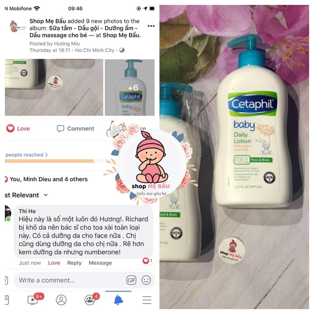 Dưỡng ẩm Cetaphil Baby Daily Lotion 399ml