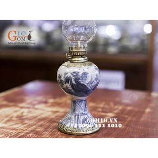 Đèn dầu chân váy men rạn cổ
