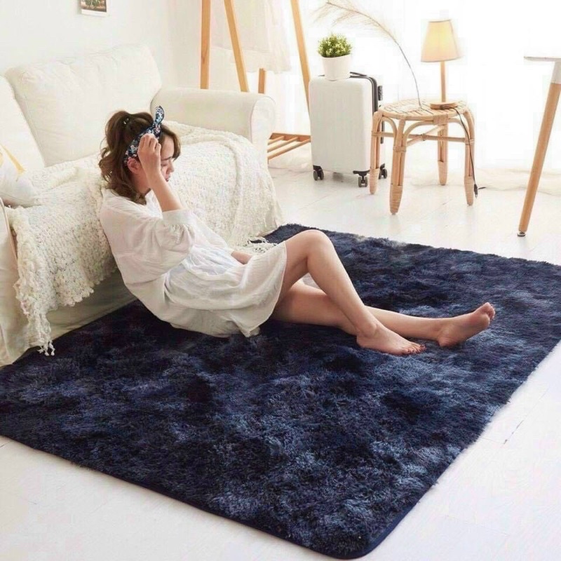 Thảm lông loang trải sàn trang trí lông dầy cao cấp 2022( kich thước 1.6m x 2m) mặt sau cao su chống trượt dùng trang tí