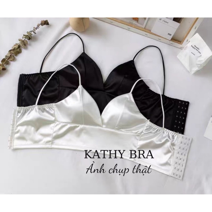 A09 Áo Bra Nữ KATHY BRA Kiểu Dáng Croptop Phi Bóng Hai Dây Có Mút Ngực Bản To Siêu Sang Dễ Mix Đồ