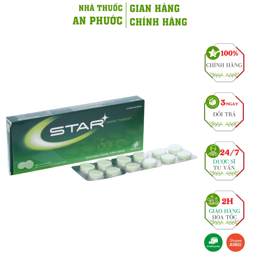 Kẹo Ngậm Star ⚡ GIÁ TỐT NHẤT  ⚡Kẹo ngậm ho, Thông Họng