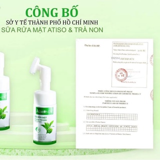 SỮA RỬA MẶT ATISO TRÀ NON ALMONDS 120ML(kèm đầu cọ)