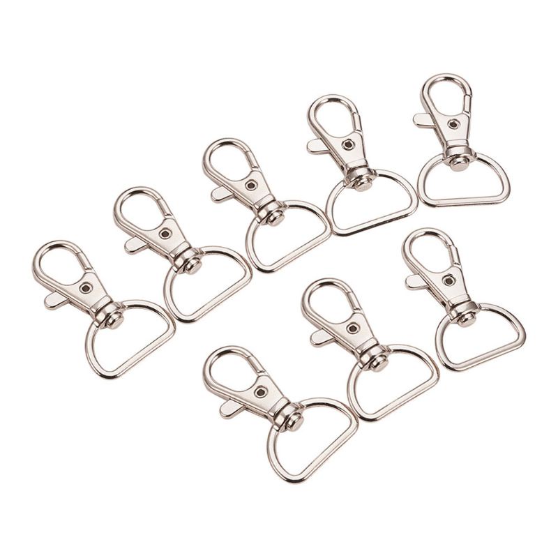 Set 20 móc khóa càng cua hình chữ D xoay 360 độ bằng kim loại tiện dụng
