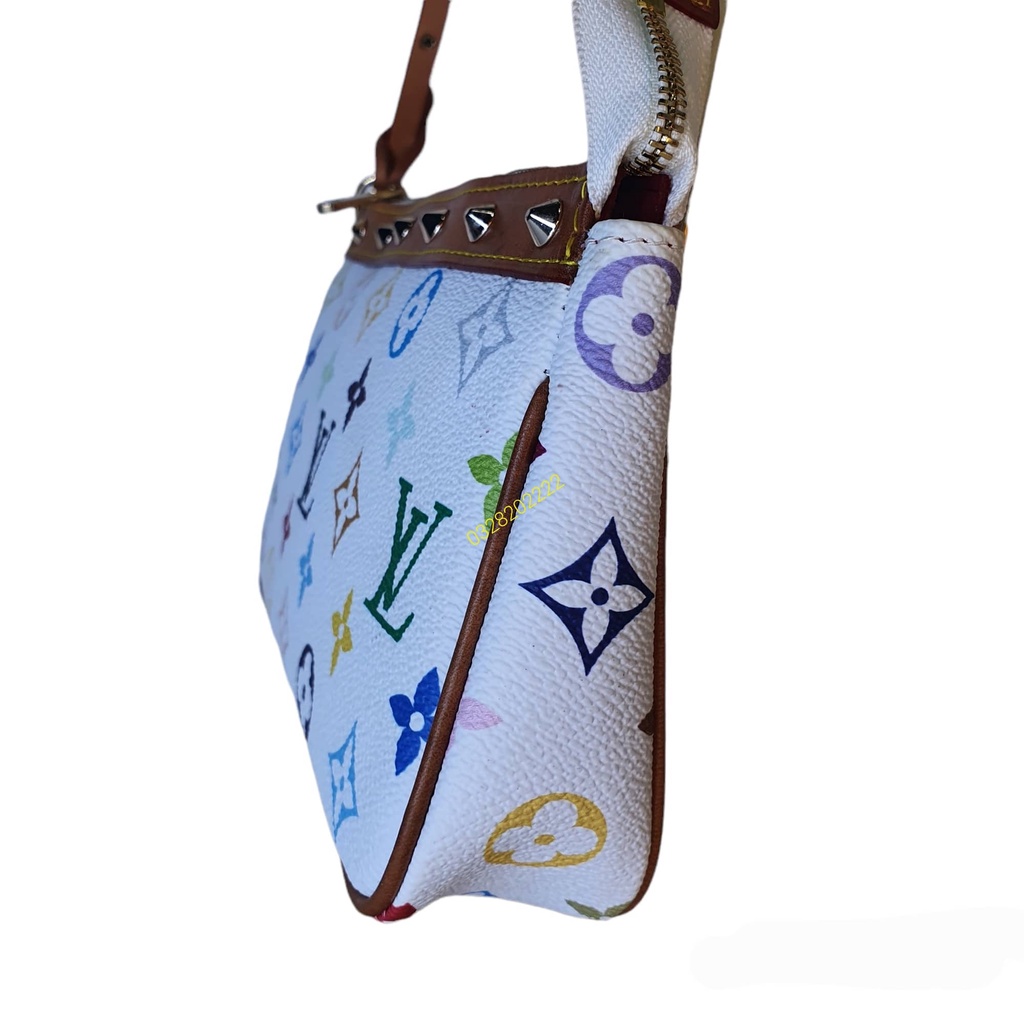 II.Túi lv trắng 7 màu hoa si Nhật kẹp nách xịn sò