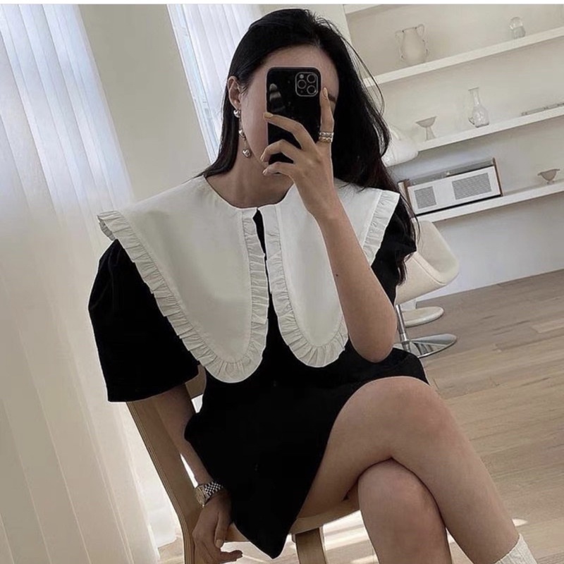 Váy cổ nơ tiểu thư