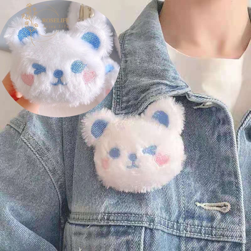 Ghim cài áo phối hình gấu dễ thương thời trang dành cho nữ