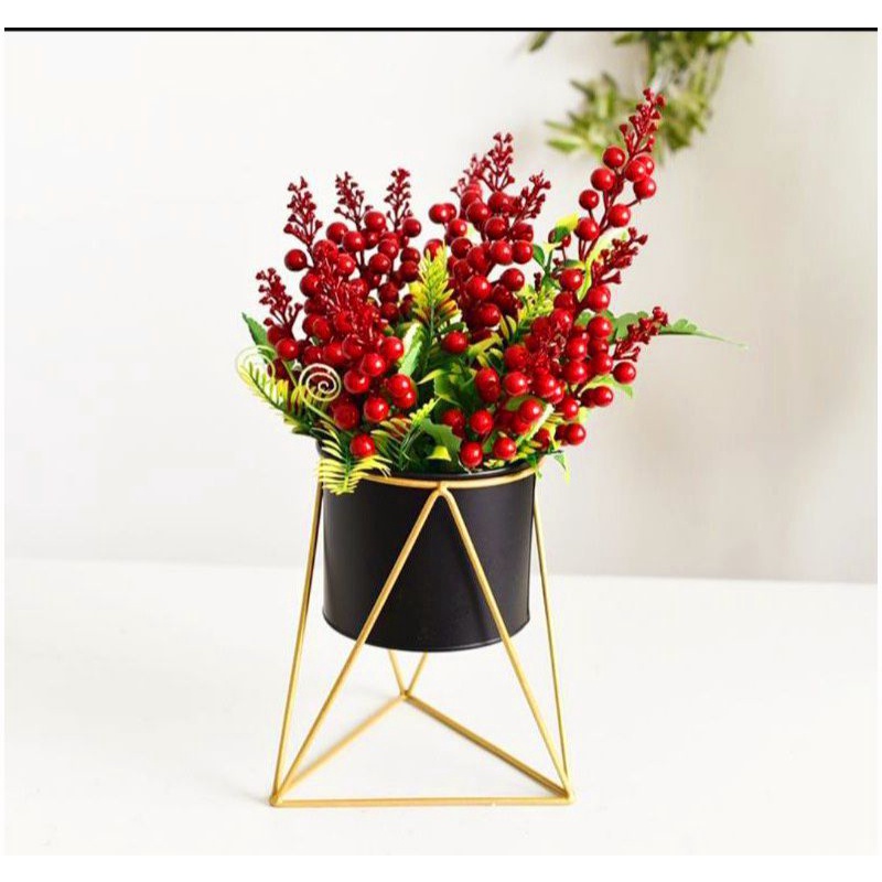 Cây giả cây cherry chùm 7nhánh sơri trang trí nhà cửa sân vườn sự kiện