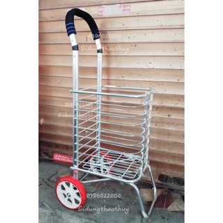 Xe kéo inox đi chợ đa năng có sẵn giỏ ( RẺ, BỀN, ĐẸP)