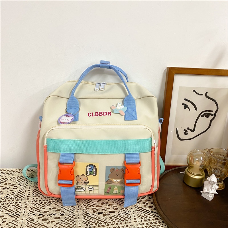 Ba Lô Du Lịch Đa Năng Chống Thấm Nước Màu Sắc Tương Phản Bằng Chất Liệu Nylon Kích Thước 2022 Dành Cho Nữ