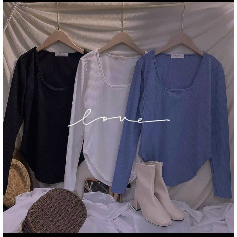 ÁO THUN GÂN TÀ HÌNH CUNG TAY DÀI ÔM vb1