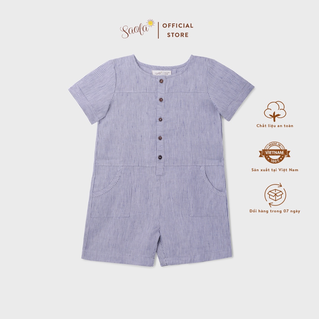 Áo liền quần/ Jumpsuit Bé Trai/ Bé Gái Chất Linen Cao Cấp - SERKAN OVERALL - JSL005 - SAOLA KIDS CLOTHING