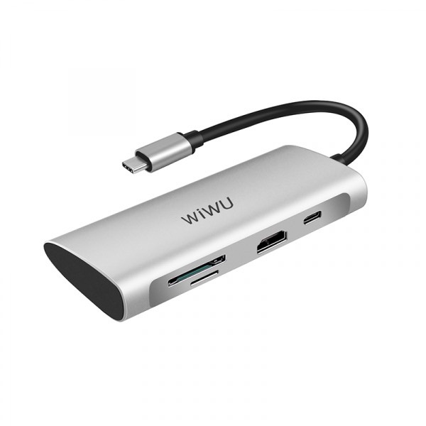 Hub adapter WIWU ALPHA 7 IN 1 USB-C HUB A731HP hỗ trợ macbook - hàng chính hãng