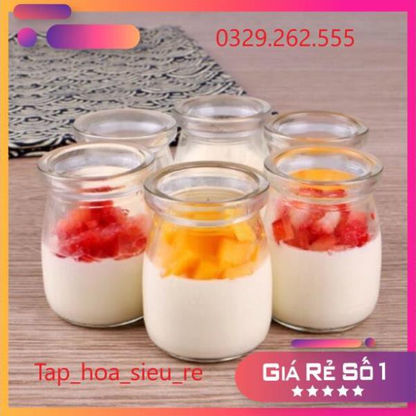 (Rẻ Vô địch) 1 Hũ thuỷ tinh làm sữa chua trơn 100ml nắp nhựa - hàng viêth nam