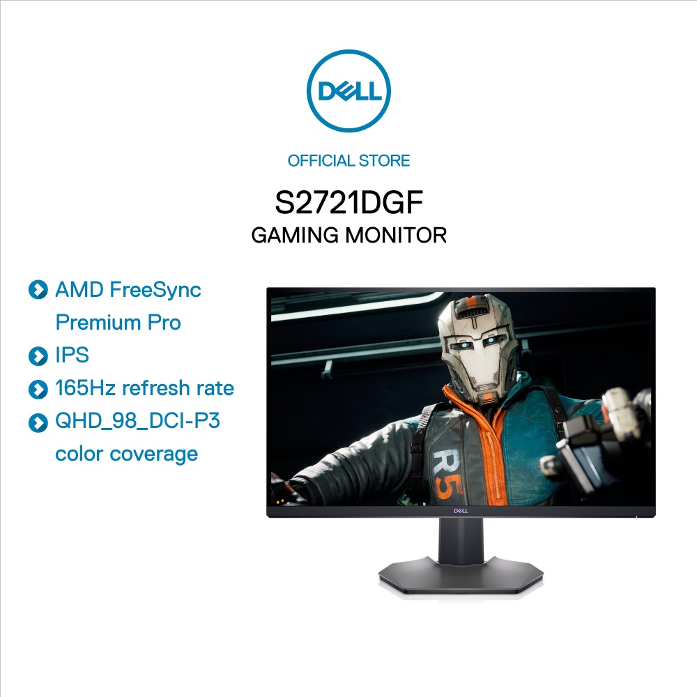 [Mã ELMALL1TR giảm 5% đơn 3TR] Màn Hình Gaming Dell S2721DGF 27" QHD IPS 1ms 165Hz AMD FreeSync HDMI DP