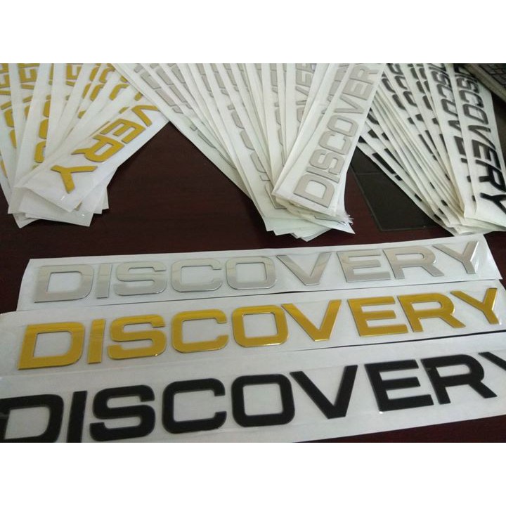 Decal Tem Chữ Discovery 3D Gold Dán Trang Trí Ô Tô