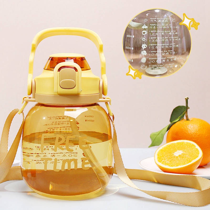 Bình Nước Trong Suốt Dung Tích 1200ml Chống Tràn Tiện Dụng Cho Học Sinh